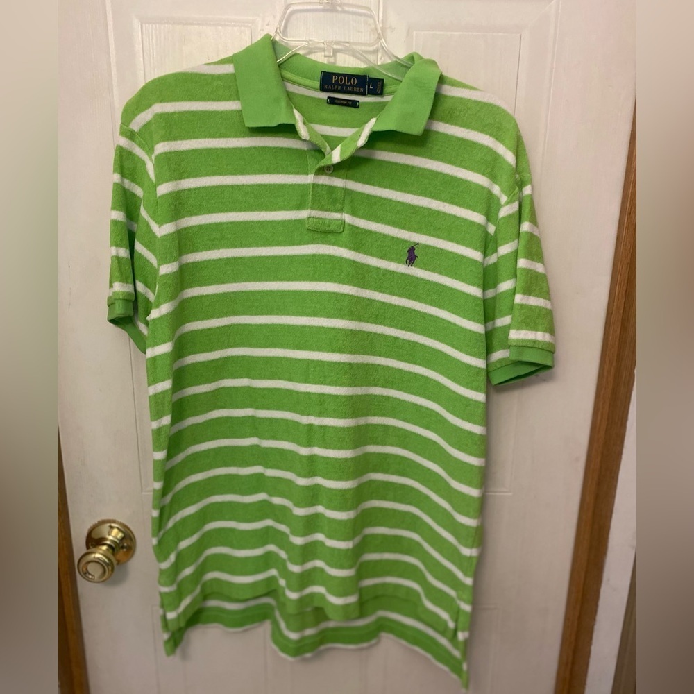 VTG Ralph Lauren Lime Terry Cloth Beach Polo